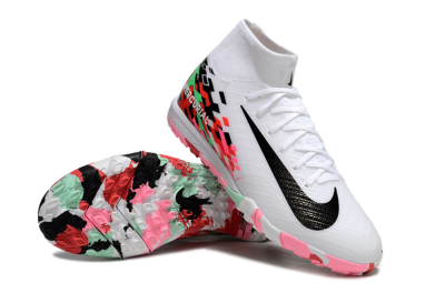 Nike Air Zoom Mercurial Superfly 10 Elite TF High-Tops Soccer Shoes - White/Black/Red