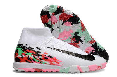 Nike Air Zoom Mercurial Superfly 10 Elite TF High-Tops Soccer Shoes - White/Black/Red