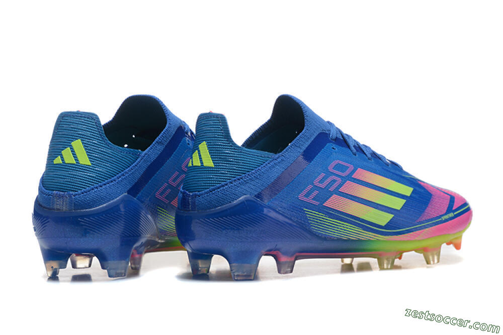 Adidas F50 Elite FG Low-Tops Soccer Cleats - Blue/Yellow/Pink 5