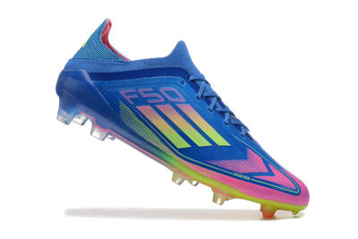 Adidas F50 Elite FG Low-Tops Soccer Cleats - Blue/Yellow/Pink