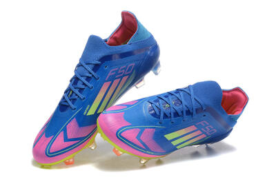 Adidas F50 Elite FG Low-Tops Soccer Cleats - Blue/Yellow/Pink