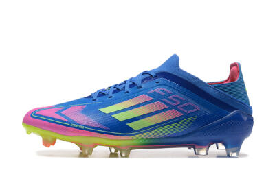 Adidas F50 Elite FG Low-Tops Soccer Cleats - Blue/Yellow/Pink