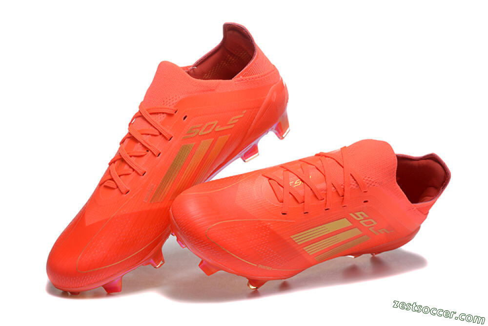Adidas F50 Elite FG Low-Tops Soccer Cleats - Red/Gold 3