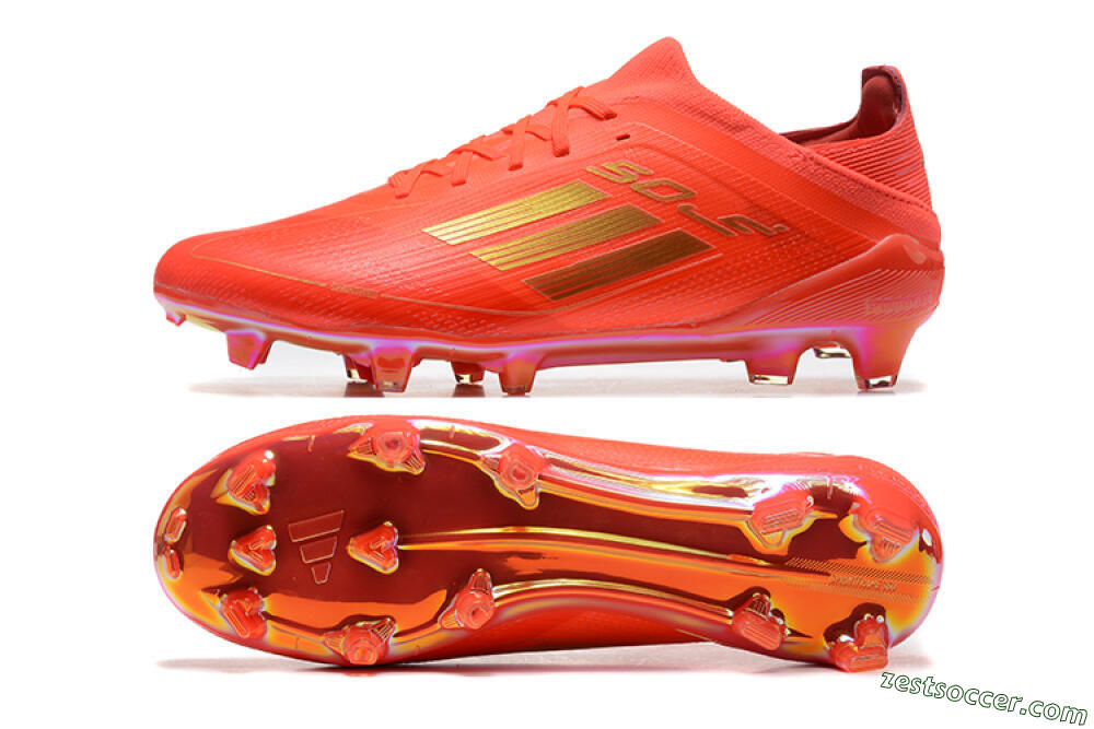 Adidas F50 Elite FG Low-Tops Soccer Cleats - Red/Gold 1