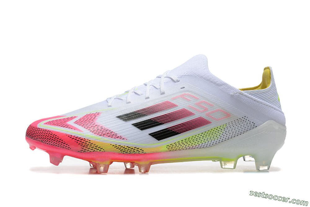 Adidas F50 Elite FG Low-Tops Soccer Cleats - White/Red/Yellow 2