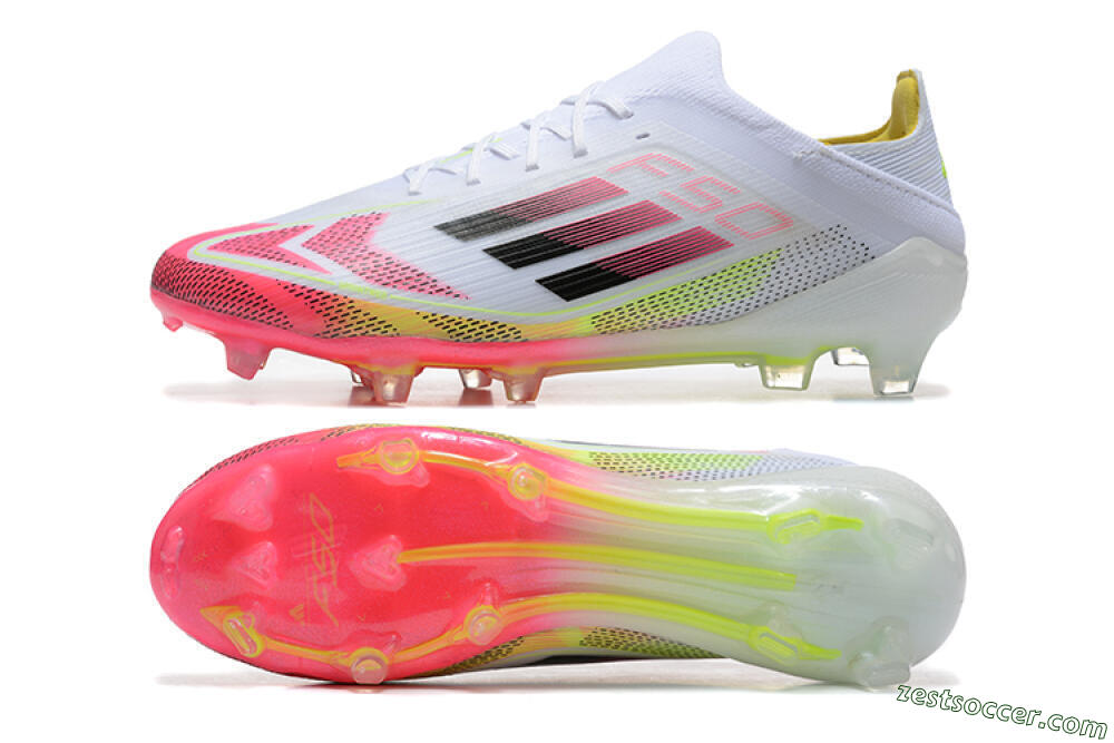 Adidas F50 Elite FG Low-Tops Soccer Cleats - White/Red/Yellow 1