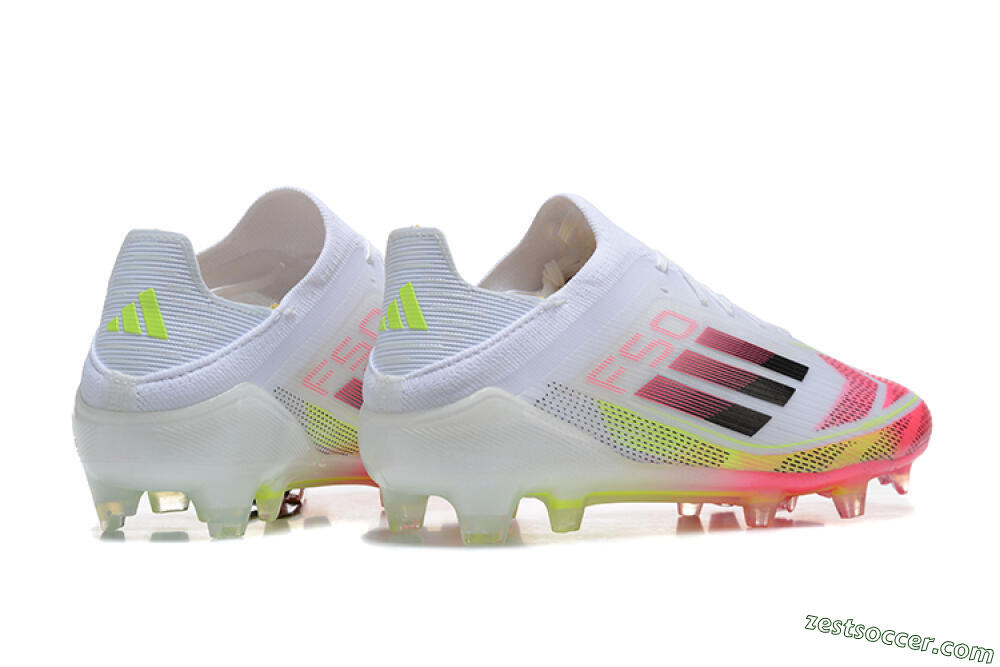 Adidas F50 Elite FG Low-Tops Soccer Cleats - White/Red/Yellow 5