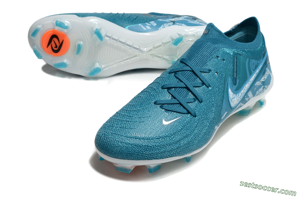 Nike Phantom Luna Elite FG Low-Tops Soccer Cleats - Blue/White 3