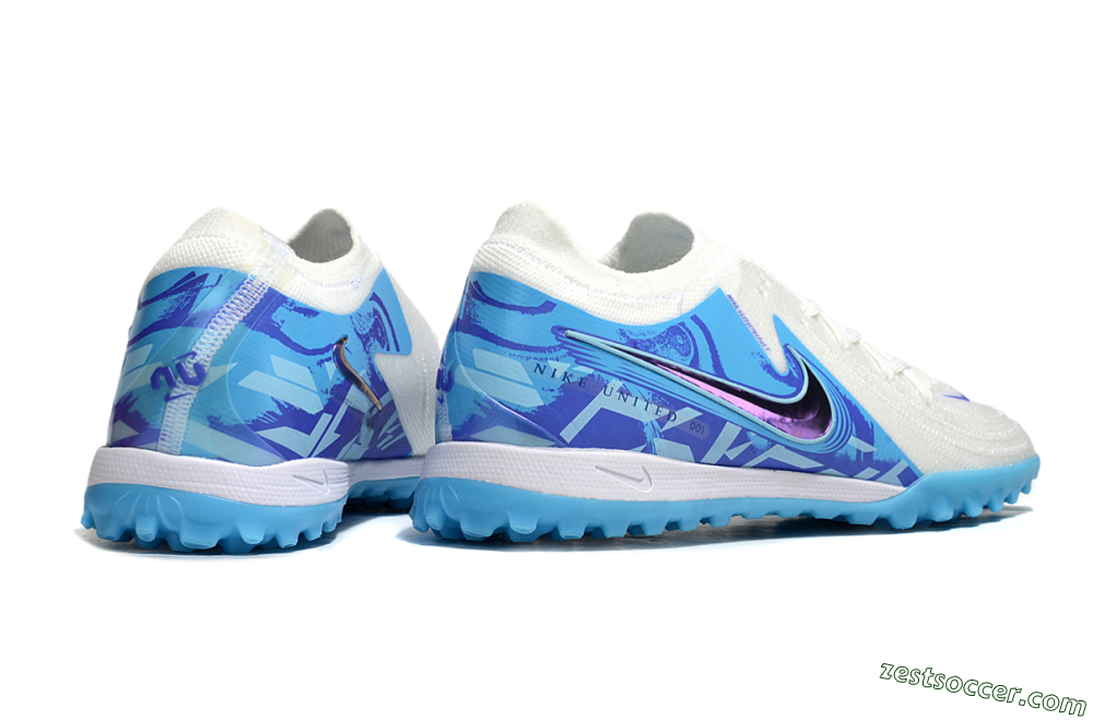 Nike Phantom GX 2 Elite TF Low-Tops Soccer Shoes - Beige/Blue/White 6