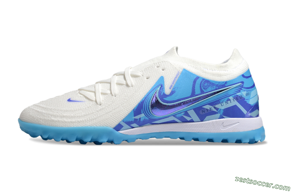 Nike Phantom GX 2 Elite TF Low-Tops Soccer Shoes - Beige/Blue/White 2