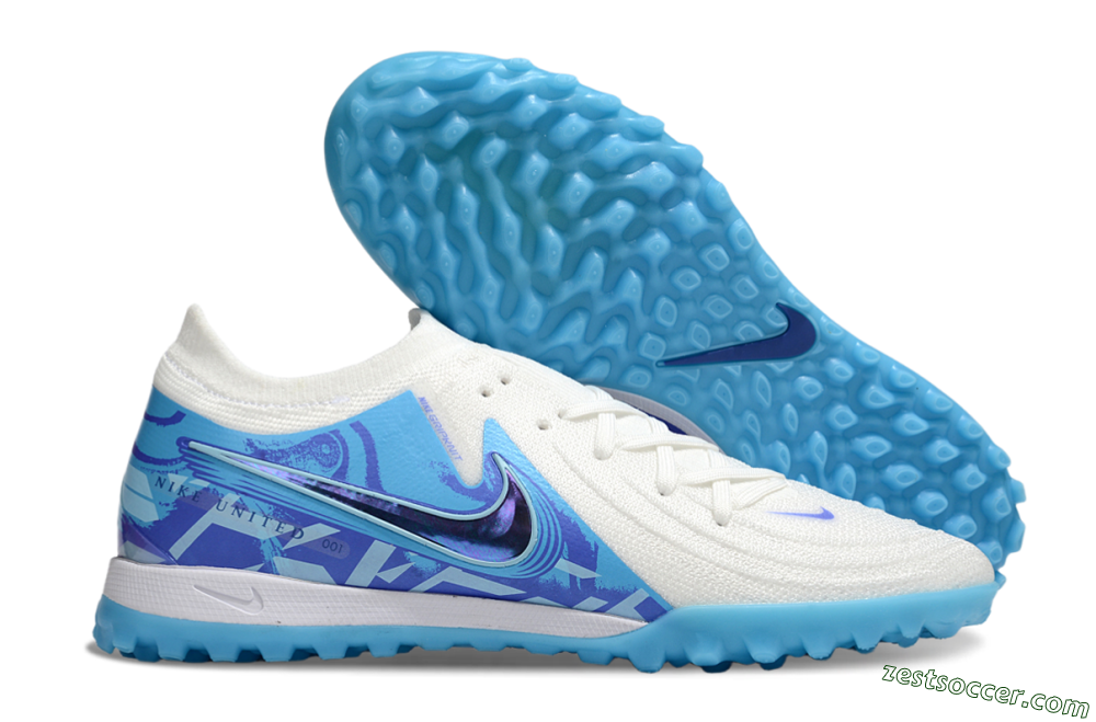 Nike Phantom GX 2 Elite TF Low-Tops Soccer Shoes - Beige/Blue/White 0