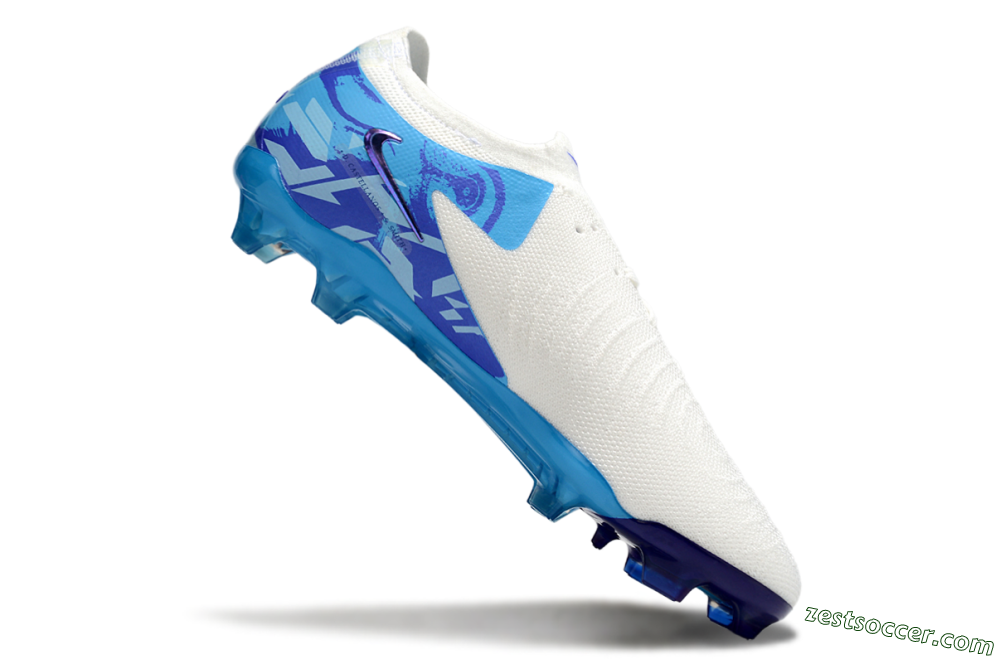 Nike Phantom Luna Elite FG Low-Tops Soccer Cleats - Beige/Blue/White 4