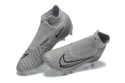 Nike Phantom GX 2 Elite FG High-Tops Soccer Cleats - Grey/Black/Gold