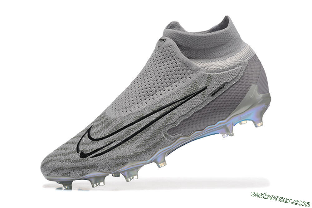 Nike Phantom GX 2 Elite FG High-Tops Soccer Cleats - Grey/Black/Gold 8