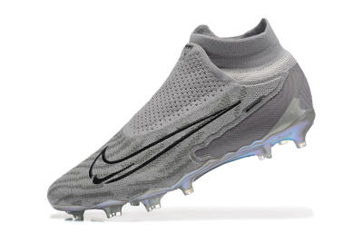 Nike Phantom GX 2 Elite FG High-Tops Soccer Cleats - Grey/Black/Gold