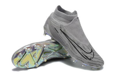Nike Phantom GX 2 Elite FG High-Tops Soccer Cleats - Grey/Black/Gold