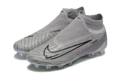 Nike Phantom GX 2 Elite FG High-Tops Soccer Cleats - Grey/Black/Gold