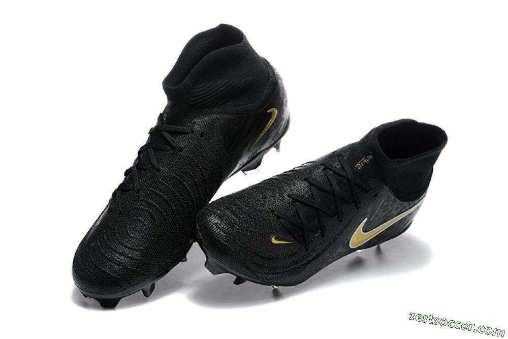 Nike Phantom Luna Elite FG High-Tops Soccer Cleats - Black/Gold 6