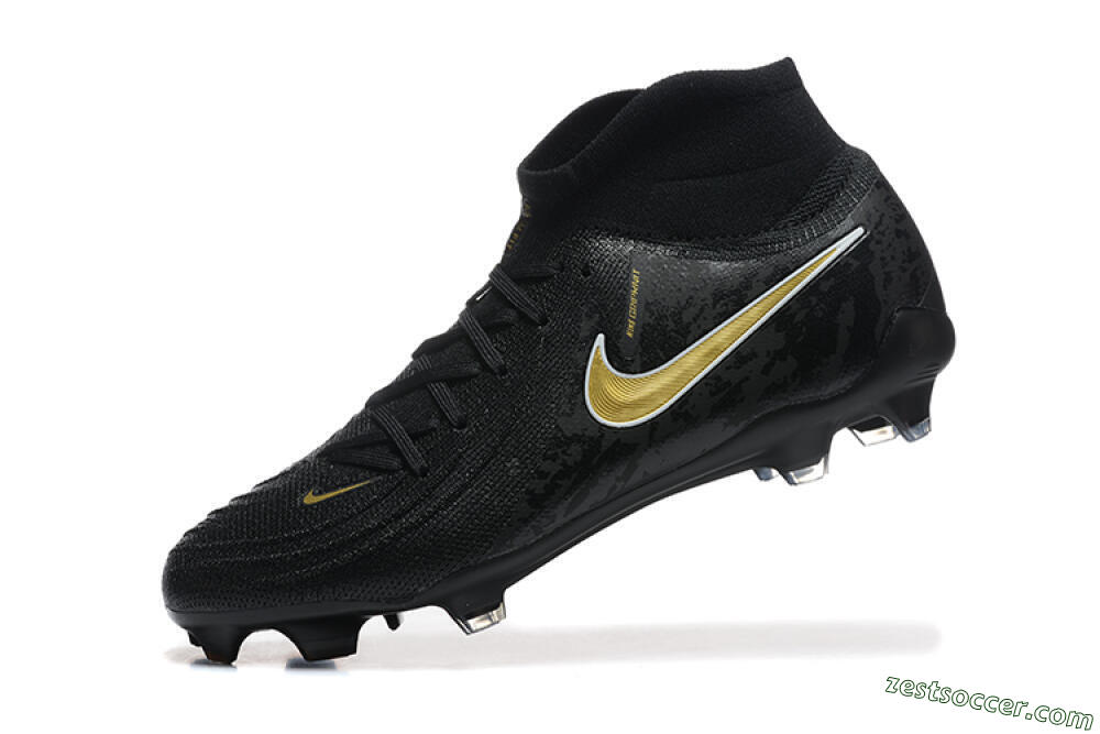 Nike Phantom Luna Elite FG High-Tops Soccer Cleats - Black/Gold 8