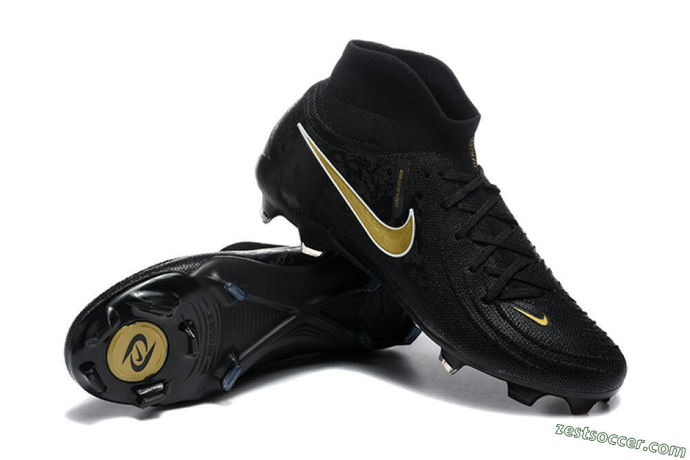Nike Phantom Luna Elite FG High-Tops Soccer Cleats - Black/Gold 4