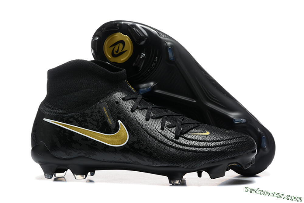 Nike Phantom Luna Elite FG High-Tops Soccer Cleats - Black/Gold 0