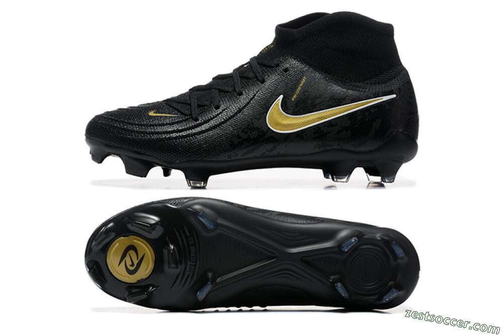 Nike Phantom Luna Elite FG High-Tops Soccer Cleats - Black/Gold 1