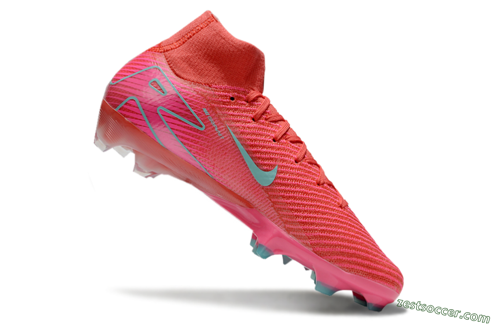 Nike Air Zoom Mercurial Superfly 10 Elite FG High-Tops Soccer Cleats - Red/Jade/Pink 4