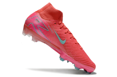 Nike Air Zoom Mercurial Superfly 10 Elite FG High-Tops Soccer Cleats - Red/Jade/Pink