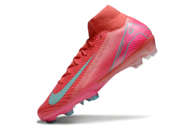 Nike Air Zoom Mercurial Superfly 10 Elite FG High-Tops Soccer Cleats - Red/Jade/Pink