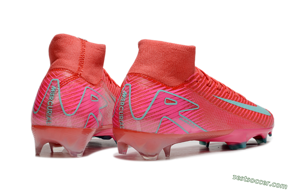 Nike Air Zoom Mercurial Superfly 10 Elite FG High-Tops Soccer Cleats - Red/Jade/Pink 6