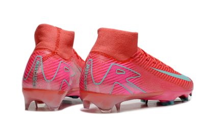 Nike Air Zoom Mercurial Superfly 10 Elite FG High-Tops Soccer Cleats - Red/Jade/Pink