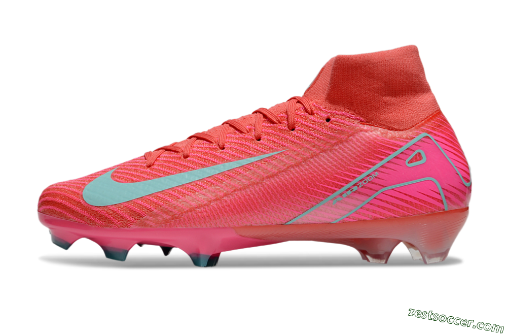 Nike Air Zoom Mercurial Superfly 10 Elite FG High-Tops Soccer Cleats - Red/Jade/Pink 2
