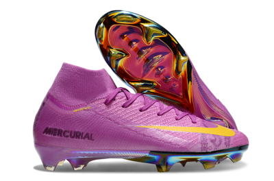 Nike Air Zoom Mercurial Superfly 10 Elite FG High-Tops Soccer Cleats - Purple/Yellow/Gold