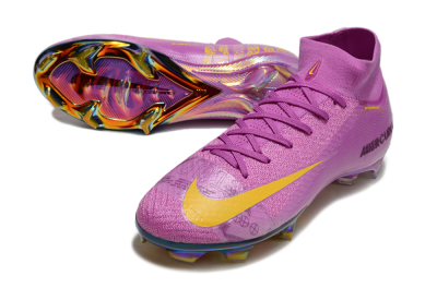 Nike Air Zoom Mercurial Superfly 10 Elite FG High-Tops Soccer Cleats - Purple/Yellow/Gold