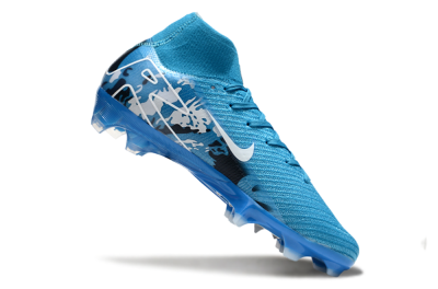 Nike Air Zoom Mercurial Superfly 10 Elite FG High-Tops Soccer Cleats - Blue/White/Black