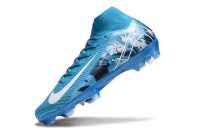 Nike Air Zoom Mercurial Superfly 10 Elite FG High-Tops Soccer Cleats - Blue/White/Black