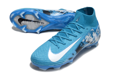 Nike Air Zoom Mercurial Superfly 10 Elite FG High-Tops Soccer Cleats - Blue/White/Black