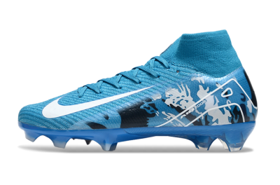 Nike Air Zoom Mercurial Superfly 10 Elite FG High-Tops Soccer Cleats - Blue/White/Black