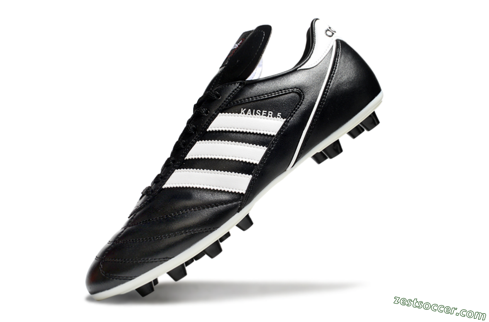 Adidas Kaiser 5 FG Low-Tops Soccer Cleats - Black/White 5