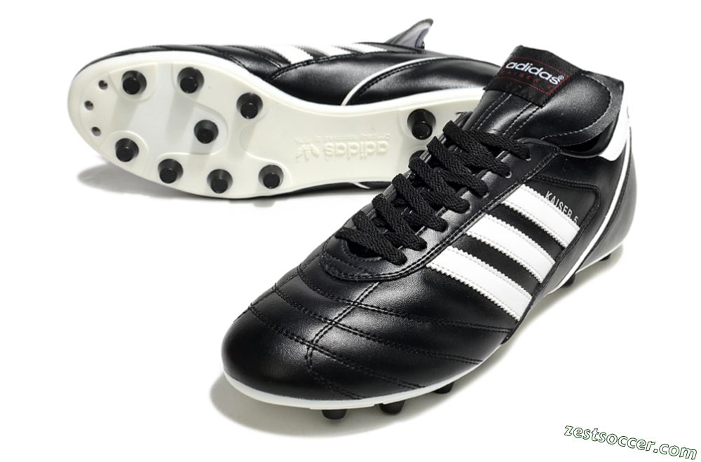Adidas Kaiser 5 FG Low-Tops Soccer Cleats - Black/White 3