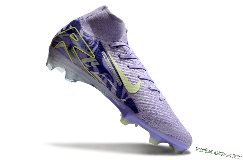 Nike Air Zoom Mercurial Superfly 10 Elite FG High-Tops Soccer Cleats - Purple/Yellow 4