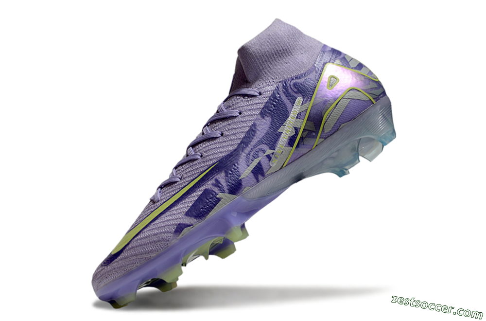 Nike Air Zoom Mercurial Superfly 10 Elite FG High-Tops Soccer Cleats - Purple/Yellow 5