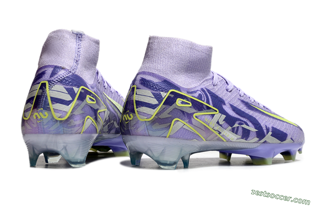 Nike Air Zoom Mercurial Superfly 10 Elite FG High-Tops Soccer Cleats - Purple/Yellow 6