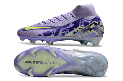 Nike Air Zoom Mercurial Superfly 10 Elite FG High-Tops Soccer Cleats - Purple/Yellow