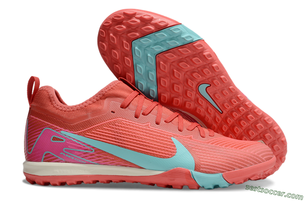 Nike Air Zoom Mercurial Vapor 16 Pro TF Low-Tops Soccer Shoes - Red/Jade/Pink 0