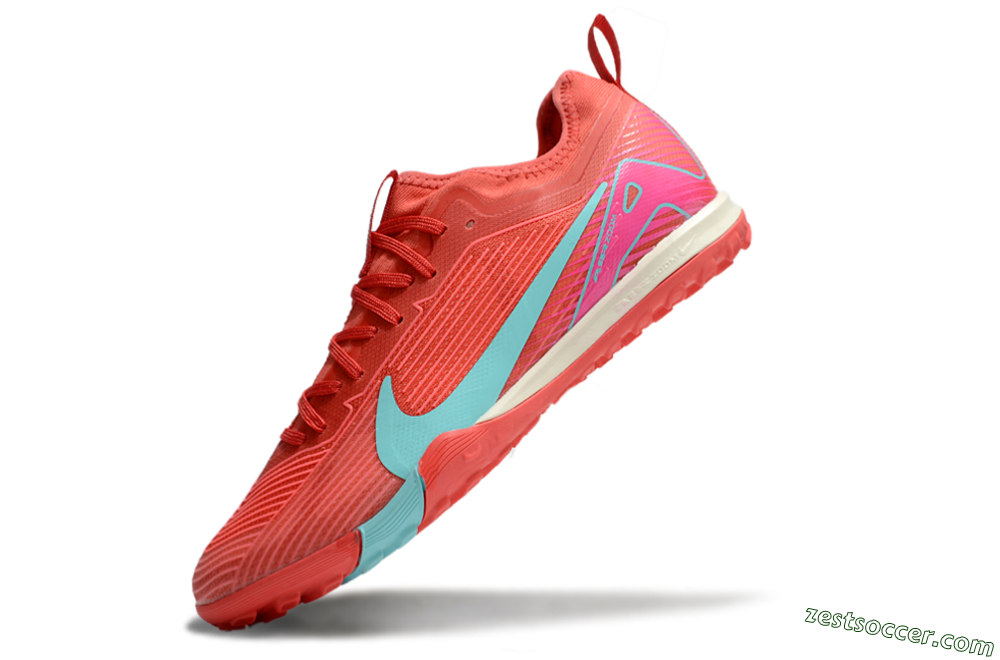 Nike Air Zoom Mercurial Vapor 16 Pro TF Low-Tops Soccer Shoes - Red/Jade/Pink 5