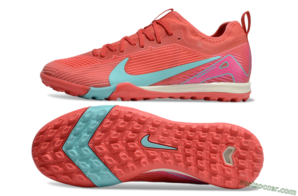 Nike Air Zoom Mercurial Vapor 16 Pro TF Low-Tops Soccer Shoes - Red/Jade/Pink 1