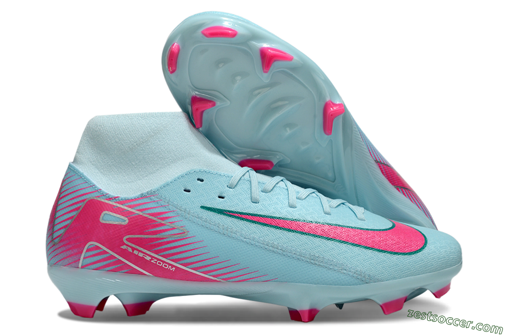 Nike Air Zoom Mercurial Superfly 10 Elite FG High-Tops Soccer Cleats - Jade/Pink/White 0