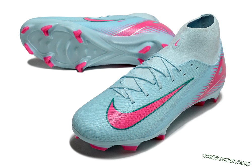 Nike Air Zoom Mercurial Superfly 10 Elite FG High-Tops Soccer Cleats - Jade/Pink/White 3
