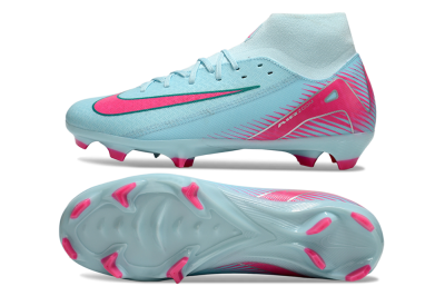 Nike Air Zoom Mercurial Superfly 10 Elite FG High-Tops Soccer Cleats - Jade/Pink/White